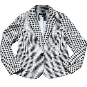 Talbots Checked Single Button Blazer - M
